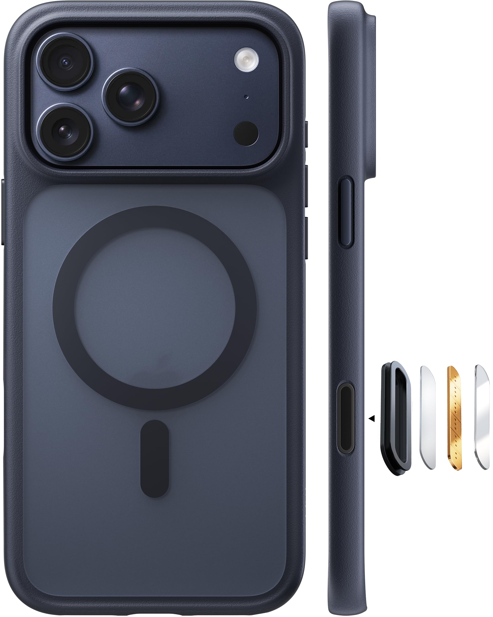 Photo 1 of TORRAS Magnetic Shockproof for iPhone 17 Pro Case, Camera Control, Compatible with MagSafe, Military-Grade Protection, Stronger Slim Translucent Phone Case for iPhone 17 Pro, Black