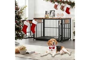 OLYMSOLD Heavy Duty Dog Crate Furniture for Large Dogs, Decorative Pet House End Table, 42inch Large Wooden Cage Kennel Furniture Indoor for Medium Dog