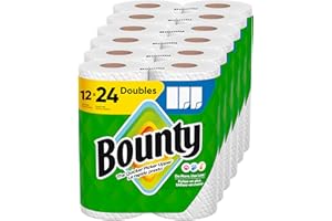 Bounty Paper Towels Select-A-Size White, 12 Double Rolls = 24 Regular Rolls
