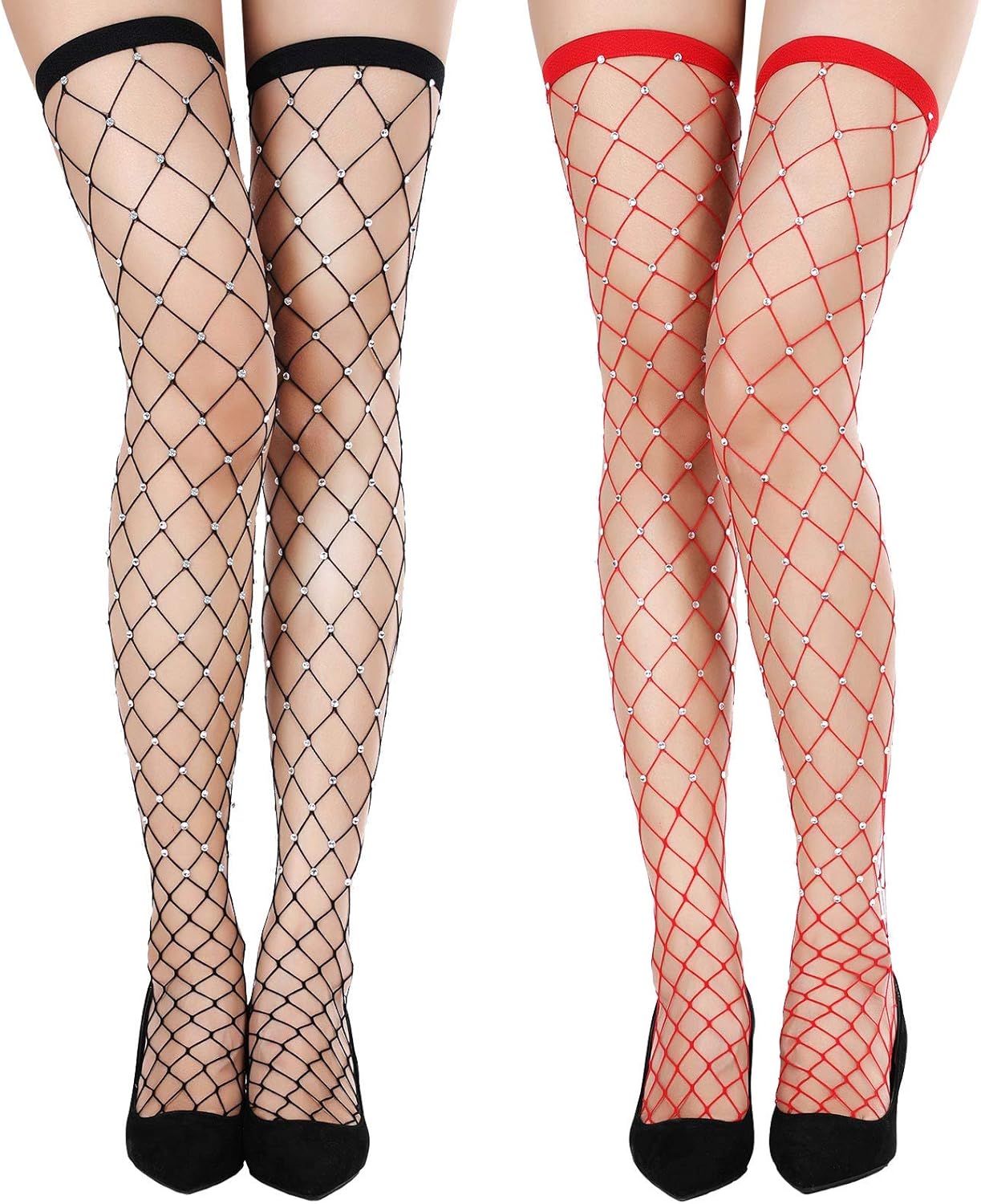 2 Pairs Jeweled Diamond Stockings Rhinestone Tights
