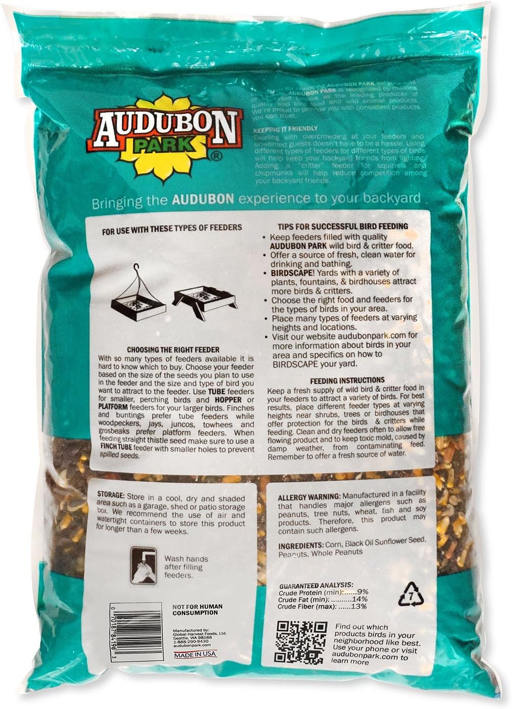 Audubon Park 12243 Critter Crunch Wild Bird and Critter Food, 15-Pounds : Garden & Outdoor