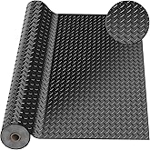 4 x 7 FT Garage Floor Mat, Diamond Plate Rubber Flooring Roll, PVC Garage Flooring Rolls for Under Car, Large SUVs, Pickup Truck, RV, Gym