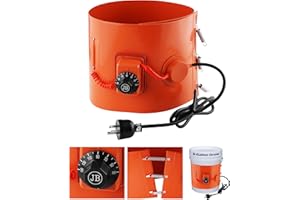 FAITIO 5 Gallon Drum Heater, 120V 800W Insulated Band Heater for 5 Gal Barrel, 34in*7.87in Bucket Warmer with Temperature Controller(86℉-302℉）, Silicone Rubber