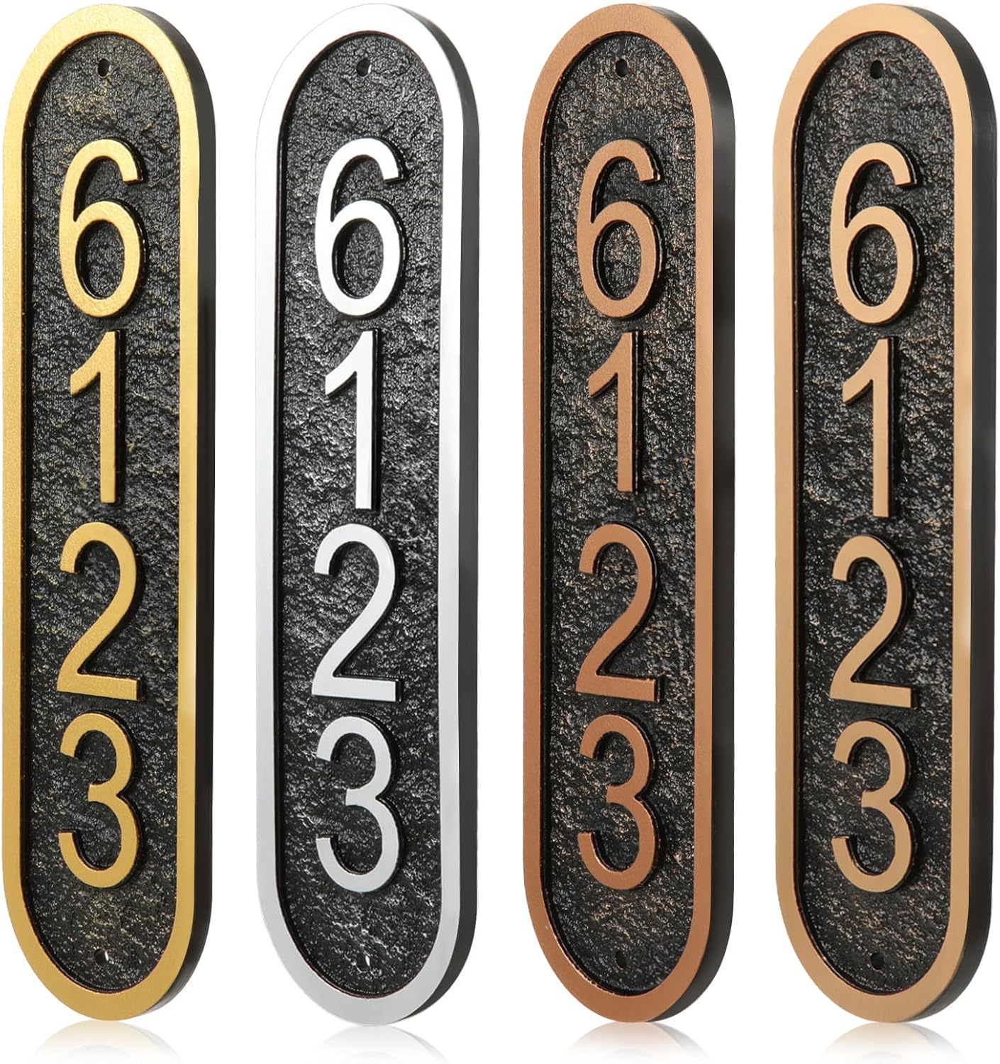 Plaques & Wall Art - Vertical Address Plaque Hand-Carved - Personalized Address Sign,House Number Sign Plaque,House Numbers for Mailbox Post,Outside House,Pillar,Office,Metal Engineer Grade 911 Visibility(18