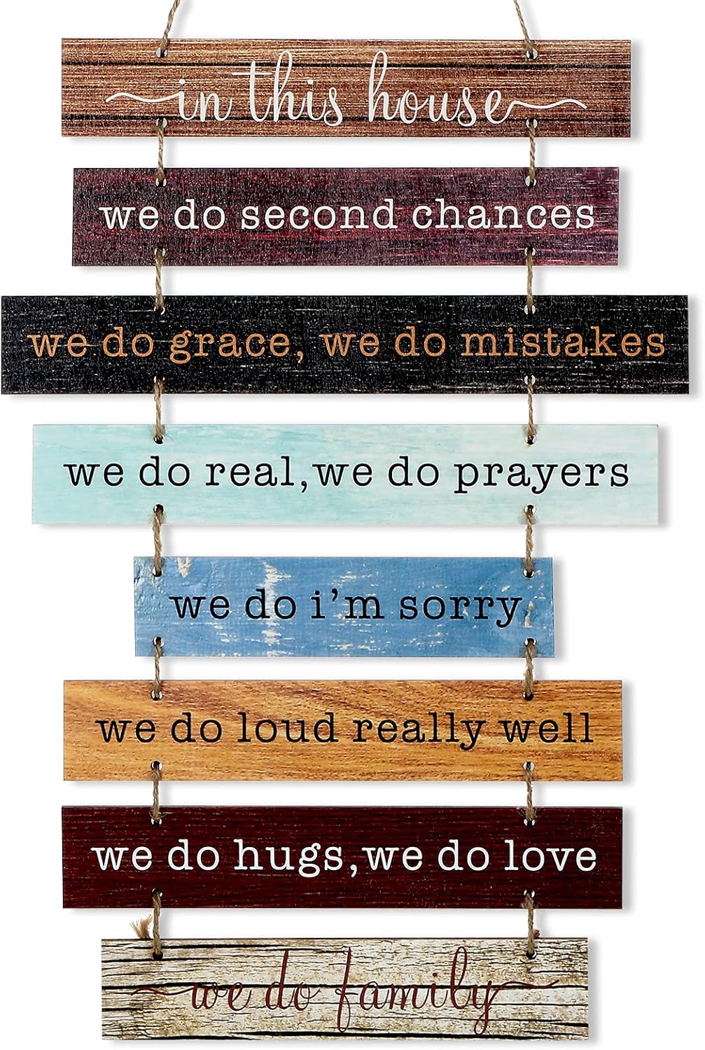 In This House We Do Family Sign Family Signs for Home Decor Rustic Farmhouse Decor for the Home Sign Wall Decorations for Living Room Modern Farmhouse Sign