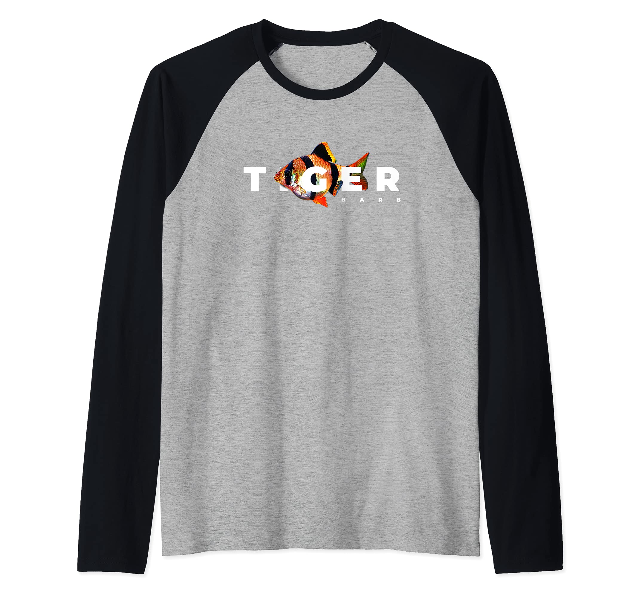 Tiger Barb Tropical Fisk Aquarium Raglan Baseball Tee