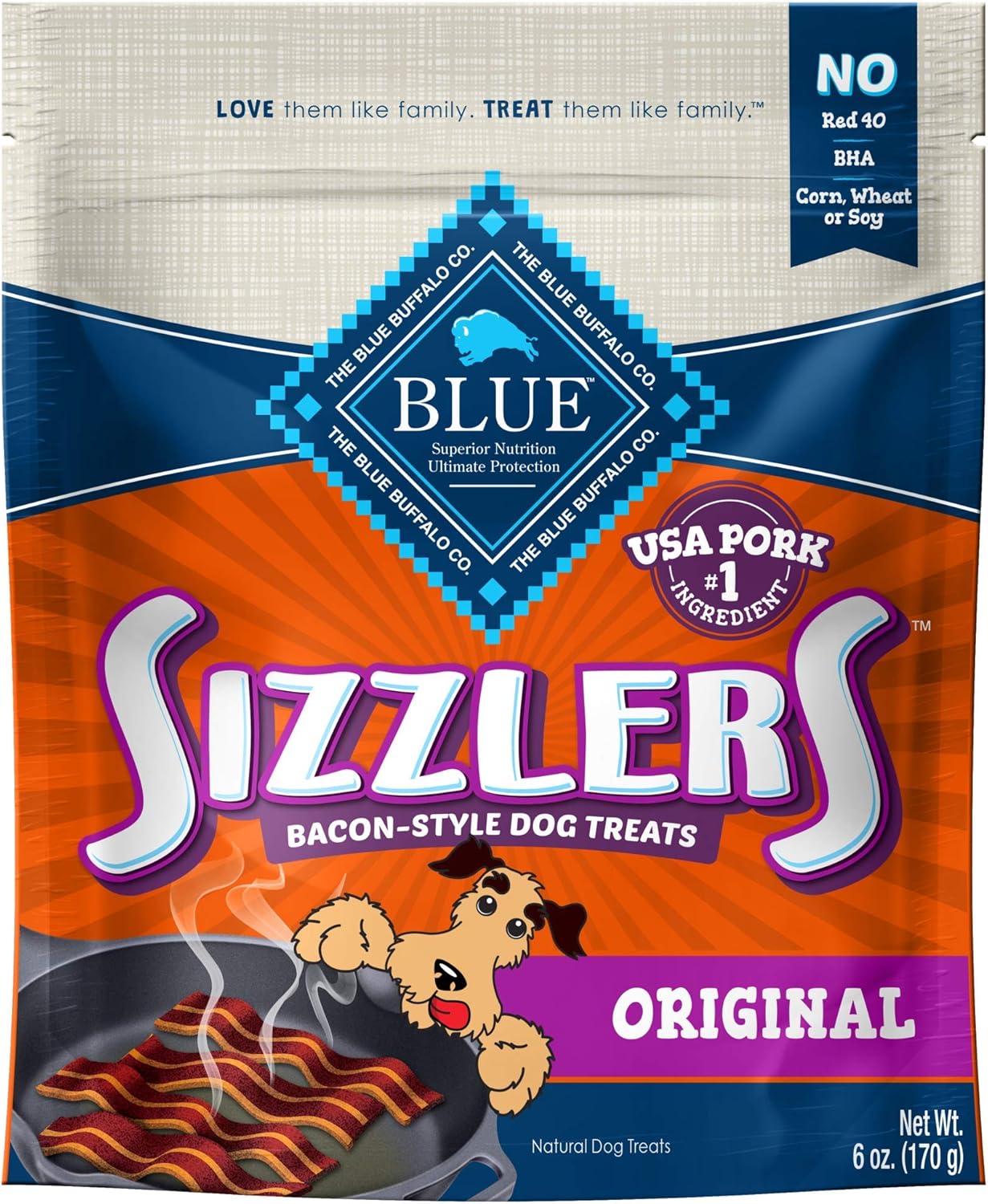 Blue Buffalo Sizzlers Natural Bacon-Style Soft-Moist Dog Treats