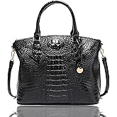 Elotakka Crocodile Handbag Women Purse Satchel Bag Crossbody Classy Tote Bag Top Handle Vegan Leather Ladies Handbag purses