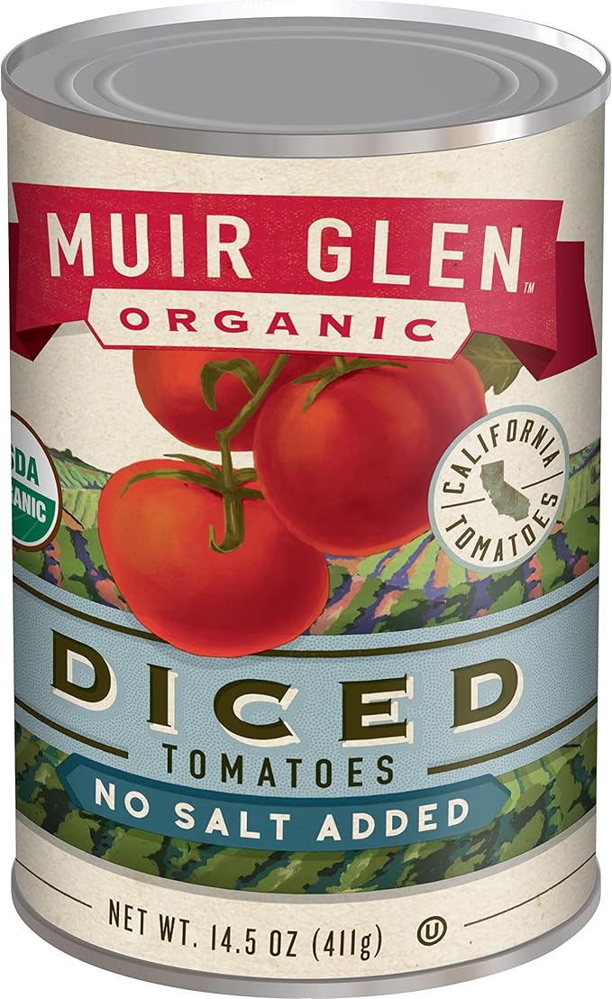 Muir Glen Canned Tomatoes, Organic Diced Tomatoes, No Salt & No Sugar