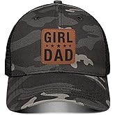 Girl Father Daddy Dad Leather Patch Hat Birthday for Dad Papa from Daughter Son Adjustable Trucker Hat