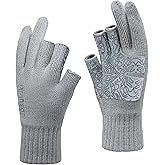 Jökulríki Merino Wool Gloves 3-Cut Fingerless Gloves for Men Women Cold Weather Winter Fishing Photography