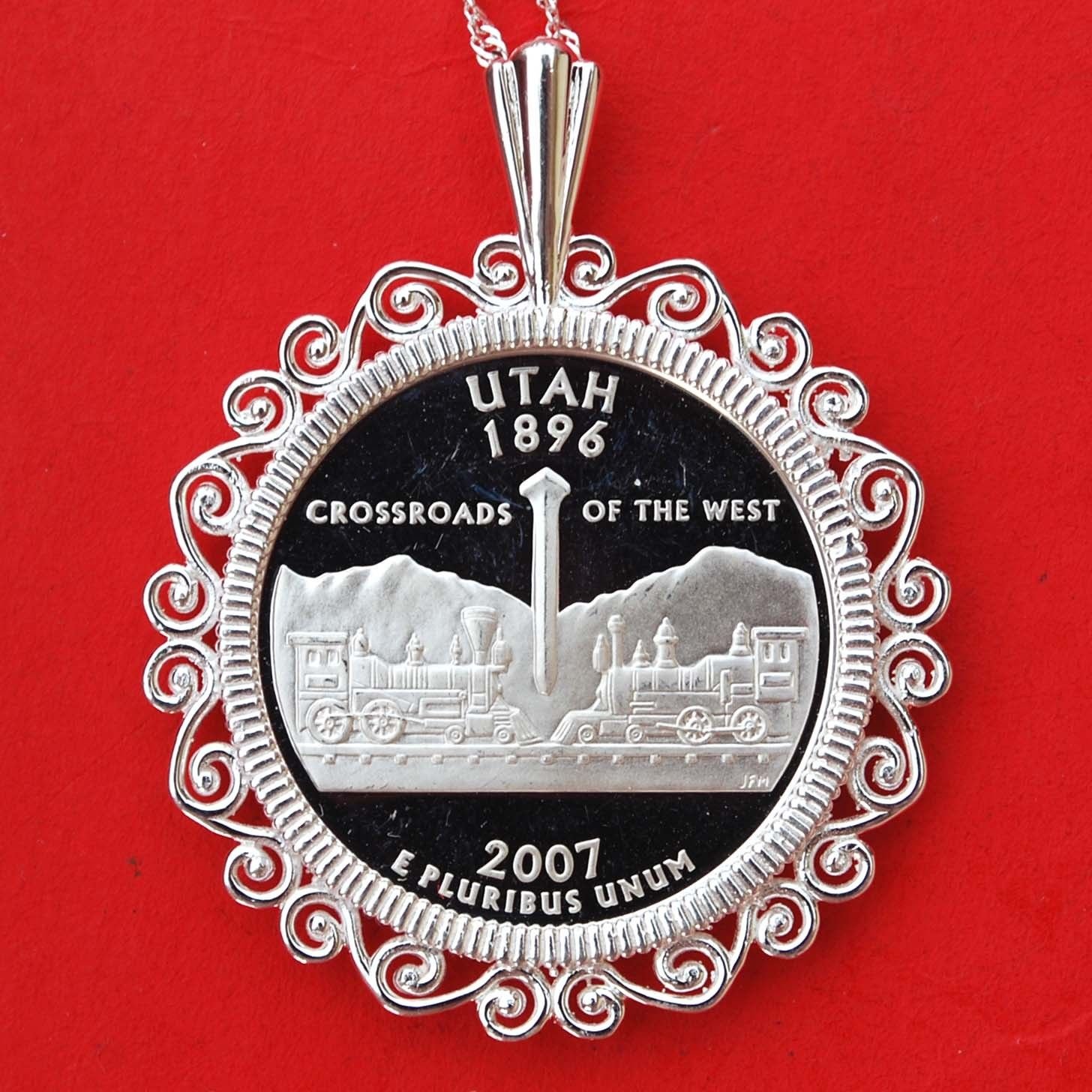 US 2007 Utah State Quarter 90 Silver Proof Coin Soild 925