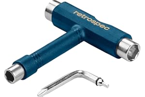 Retrospec Upkeep All-in-One Multi-Function Portable Skate Tool with 2-in-1 Allen Wrench & Phillips Head Screwdriver for Adjusting and Tightening Skateboard/Longboard Wheels, Trucks, and Kingpins