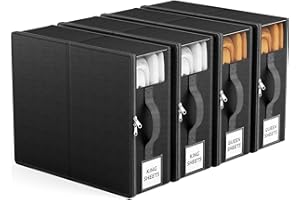 PHINOX Bed Sheet Organizers and Storage, 4-Pack Sheet Storage Organizer for Linen Closet, Foldable Sheet Set Organizer with Zippers for Queen or King Sheets, Bedding Organizer Box for Duvet Cover Set
