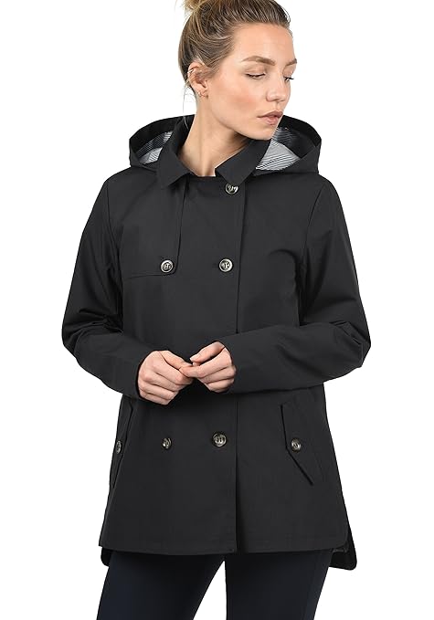 DESIRES Tine Damen Trenchcoat Mantel Übergangsjacke mit Kapuze