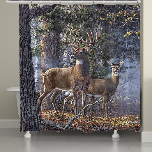 Laural Home Deer Time Shower Curtain 