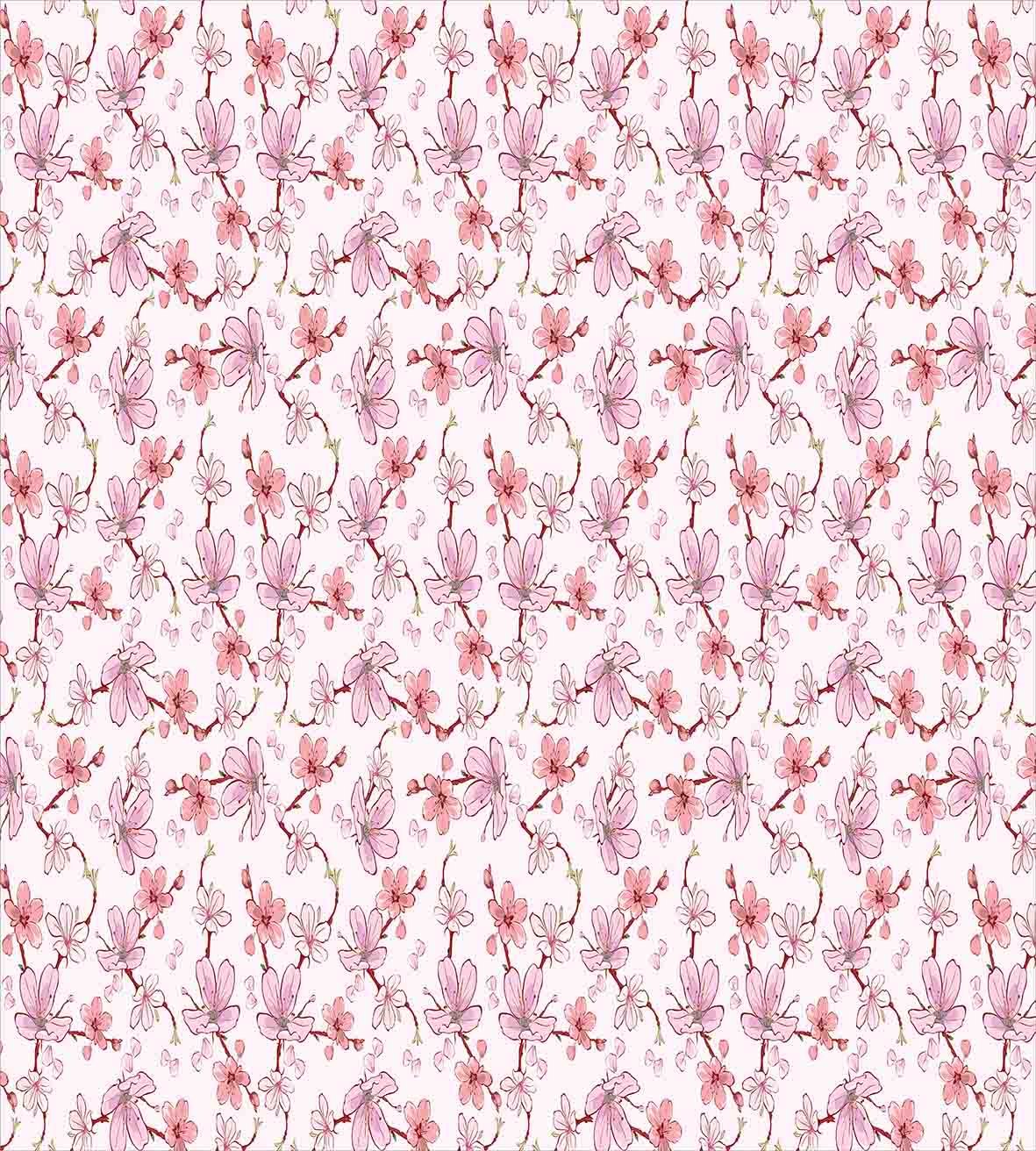 Kitchen Decor set copripiumino by Ambesonne fiori di ciliegio Sakura fiori romantico ramo primavera petalo rosa vibrante colorati decorativi