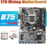 KVSERT B75 Motherboard 12 PCIE to USB CPU+Switch LGA1155 MSATA DDR3 Mining view 4