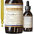 RAW Forest Foods Mountain Alchemy Pine Pollen Elixir Tincture – 1:2 True Dual–Stage Extraction – Mountain Harvest Pine Pollen – Men and Women – 2 Fl Ounce Bottle