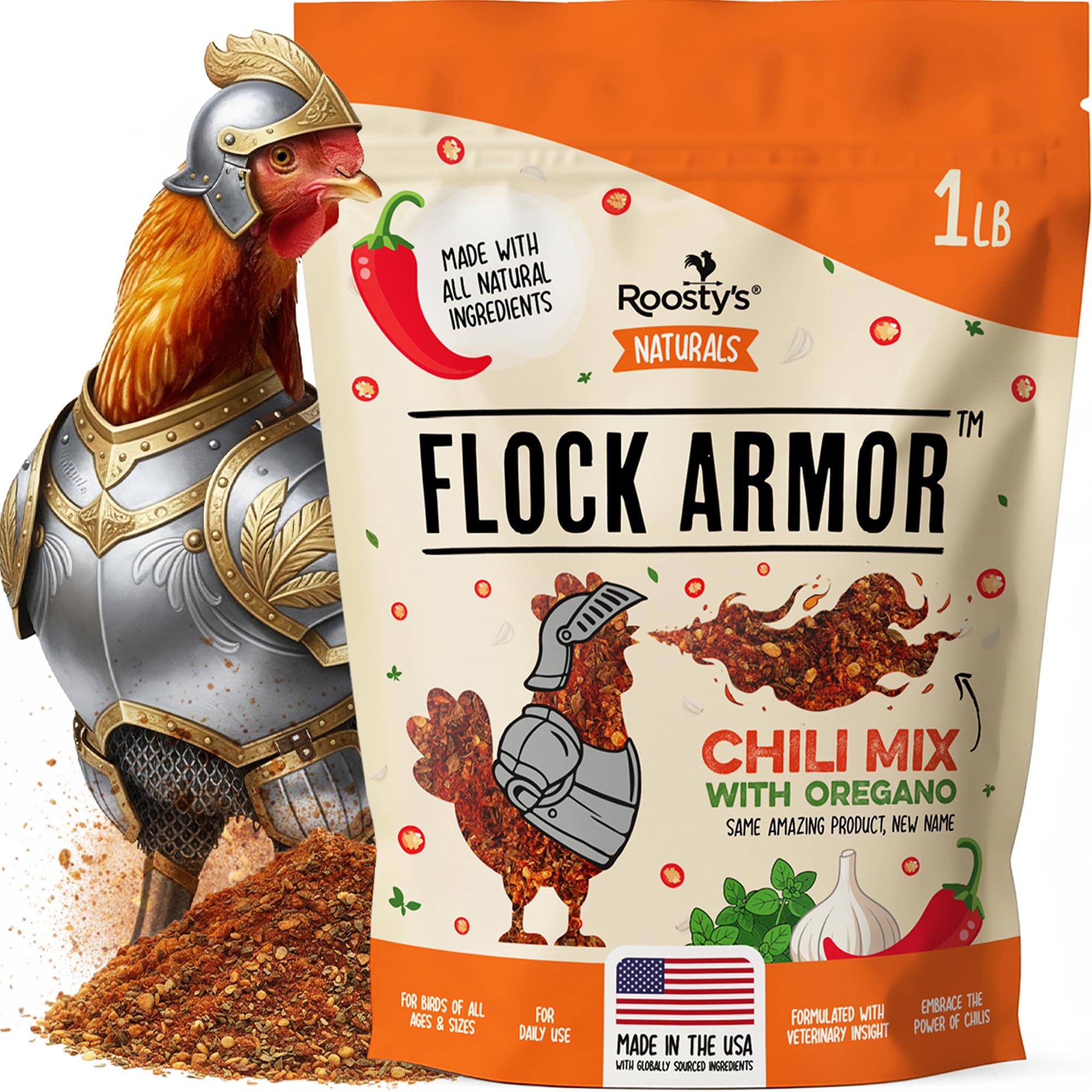 Naturals Armor Chicken Dewormer Powder, Chili Mix Wormer for Flock Poultry