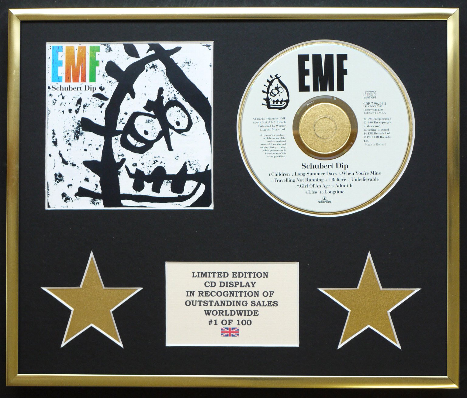 EMF/CD DISPLAY/LIMITED EDITION/COA/SCHUBERT DIP