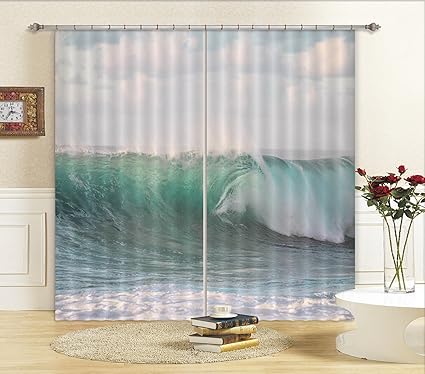 Amazon Com 3d Clear Sea Waves 57 Blockout Photo Curtain Print