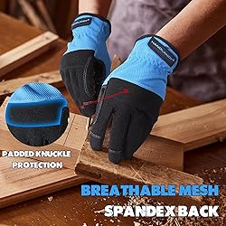 HANDLANDY Mens Work Gloves, Flexible Utility