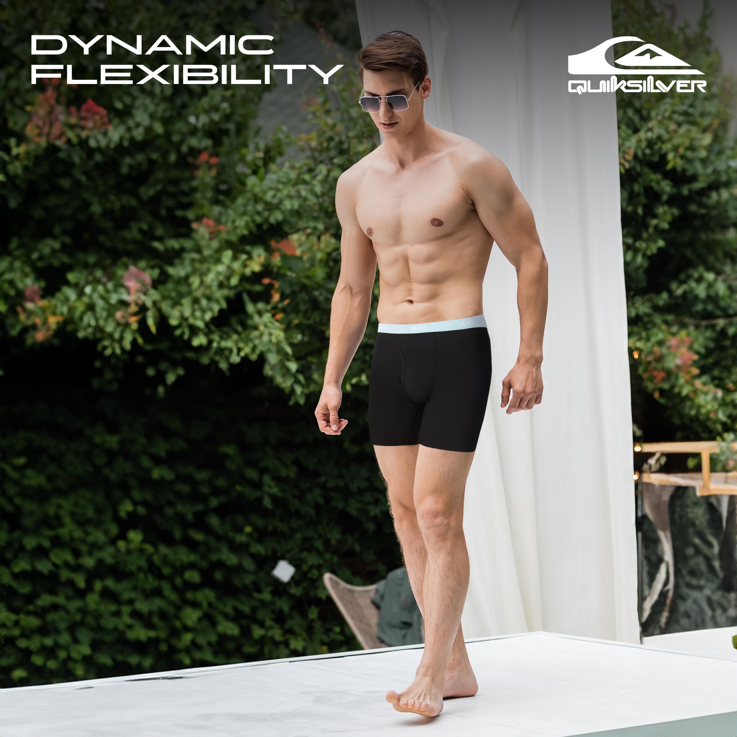 Quiksilver Mens Underwear 4 Pack Boxers for Men Supersoft Brushed Polyester Mens Boxer Briefs