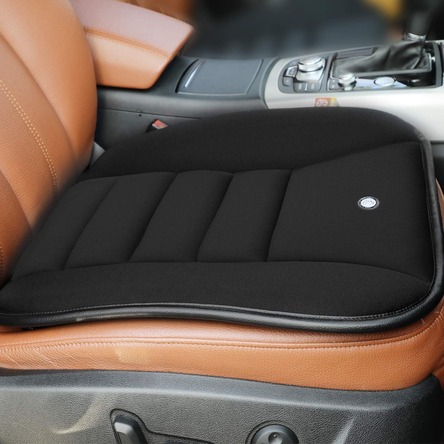 RaoRanDang Car Seat Cushion Pad for Car Driver Seat Office Chair Home Use Memory Foam Seat Cushion (Black)