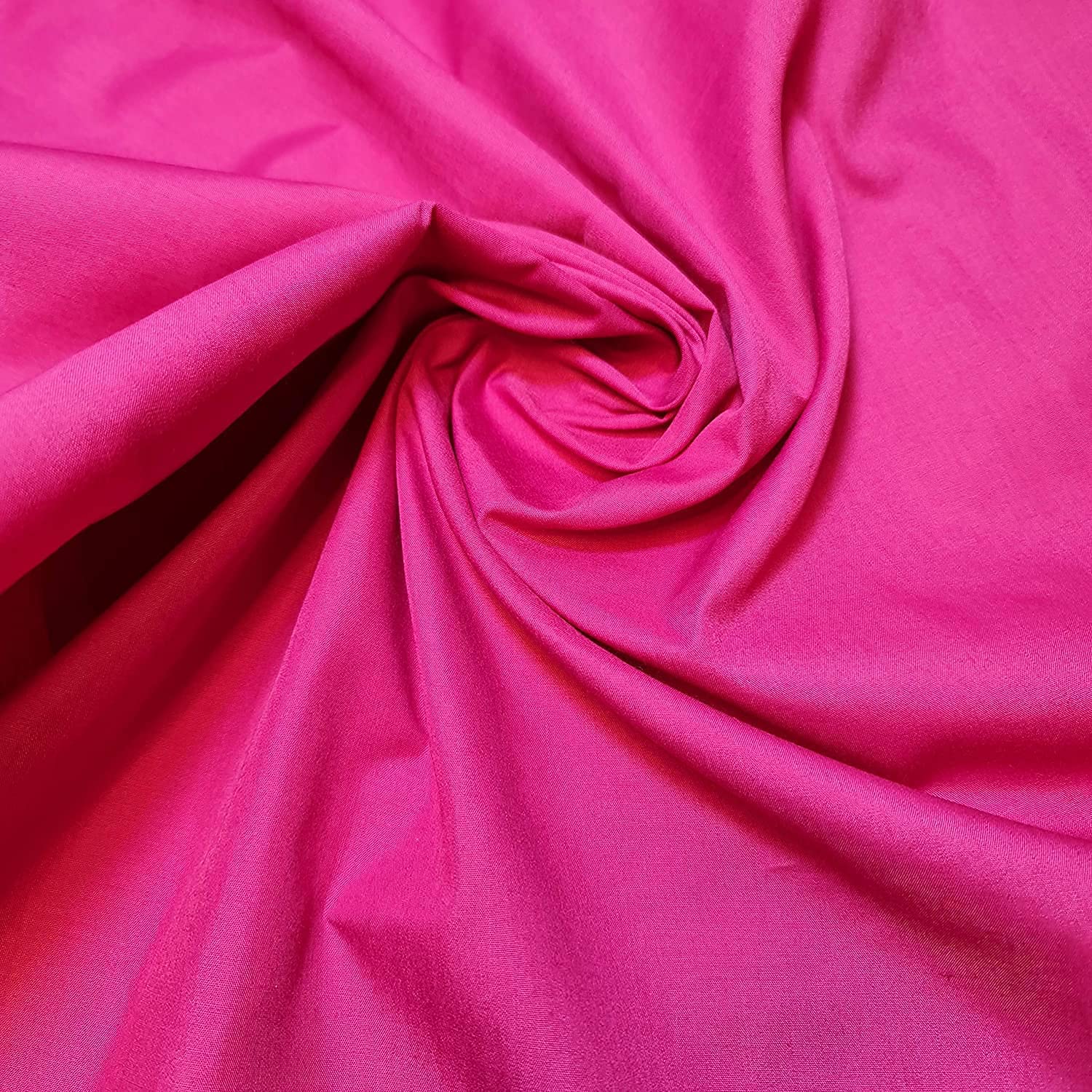 Plain/Solid Dyed Polycotton Dress Craft Fabric Material 45" - 112 cm Wide Sold As 1 Meter Pre - Cut Lengths (Available in 42 Colours)… (Dark Cerise Pink, 5 Meter)