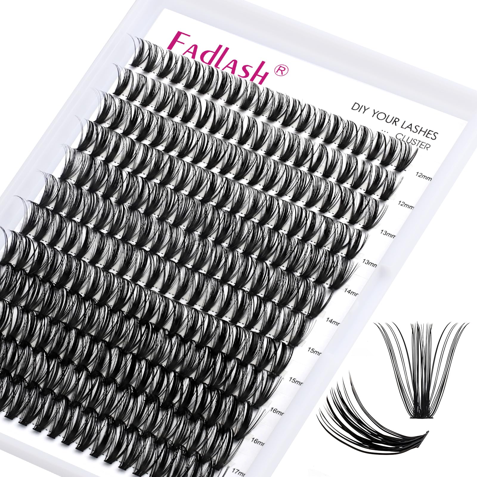 Cluster Lashes Extensions Individual Eyelashes 50D 0.07 C Curl 12-18mm Extensions 200Pcs DIY Eyelash Extensions at Home