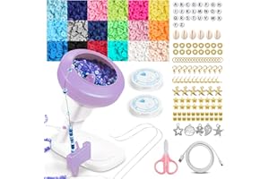 GRACEDUCK Electric Bead Spinner for Bracelet Making Kit with 3600pcs Clay Bead, Bracelet Kit Essentials, Bead Spinner Needles Included, Easy Friendship Jewelry Bracelet Making for Different Kind of Beads Purple