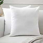 Encasa XO Throw Pillow Covers 18x18 in Set of 2 White | No Inserts | Cotton Pillow Covers for Living Room, Bed, Sofa, Couch | Decorative Cushion Covers with Improved Zipper