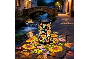 Colorful Sunflower Glow Solar Garden Lantern - Outdoor Waterproof Decorative Hanging Solar Lights, Openwork Decorative Lanter