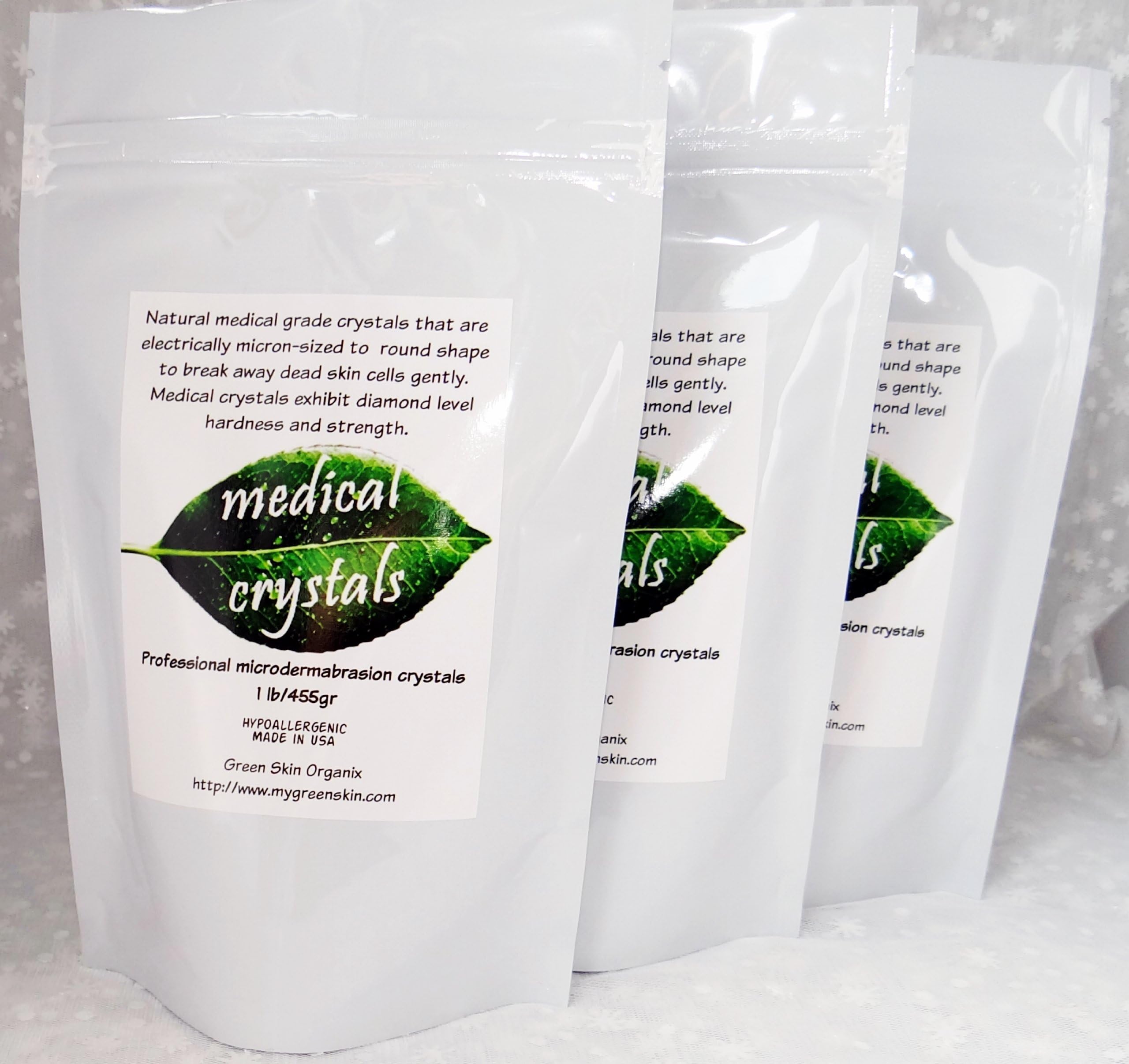 Best Stretch Mark Microdermabrasion Crystals 3lbs- Most Effective treatment for Old White Stretch Marks pure Stretch Mark Microdermabrasion Medical Crystals for manual use 3lbs shown to remove dead skin cells, exfoliate rough skin,repair scars and old white stretch marks, fade sunspots from sun damage,leaves skin glowing, smooth and younger looking