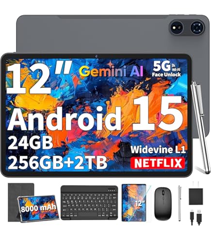 Amazon.com : Relndoo 2026 12 Inch Tablet, 24GB（8+16） RAM+256