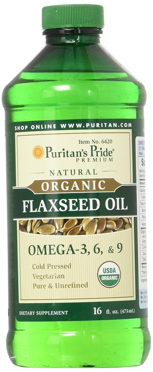 Puritan's Pride Organic Flaxseed Oil, ColdPressed, Source of