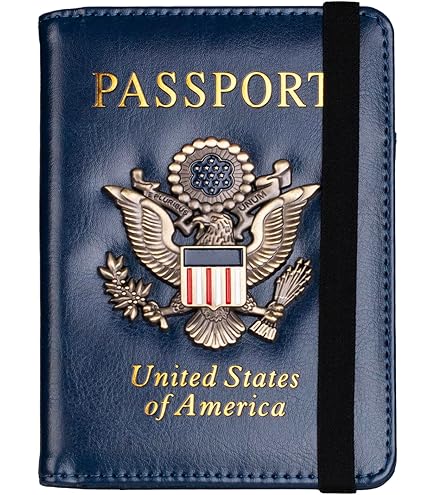 RFID Blocking Passport Sleeves (5-PCS) – Color-Coded Travel Organizers for Identity Theft Prevention – Navy Blue Passport Protector Sleeves for Men & Women
