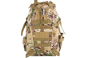 aiGear Tactical Backpack for Men, 25L Military Backpack, 3-Day Bug Out Bag for Camping Hiking Hunting with Molle System Army Daypack (25L Camo)
