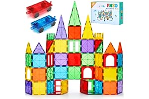 FNJO Magnetic Tiles, 100PCS Building Blocks, STEM Magnets Building Toy Set, Preschool Kindergarten Construction Stacking Toy, School Teacher Supplies, Classroom Must Haves