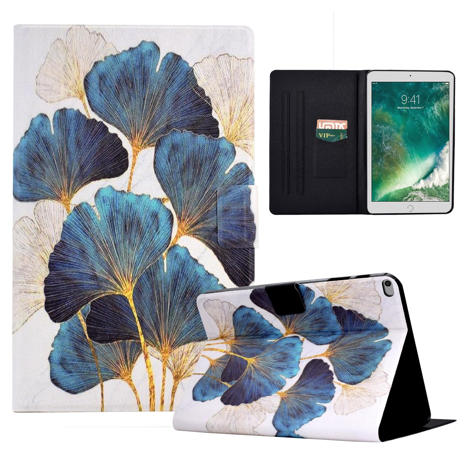 LSPCASA iPad Air Case With Card Slots Stand Function - Auto Wake/Sleep - Supports iPad Air 5th & 6th Gen
