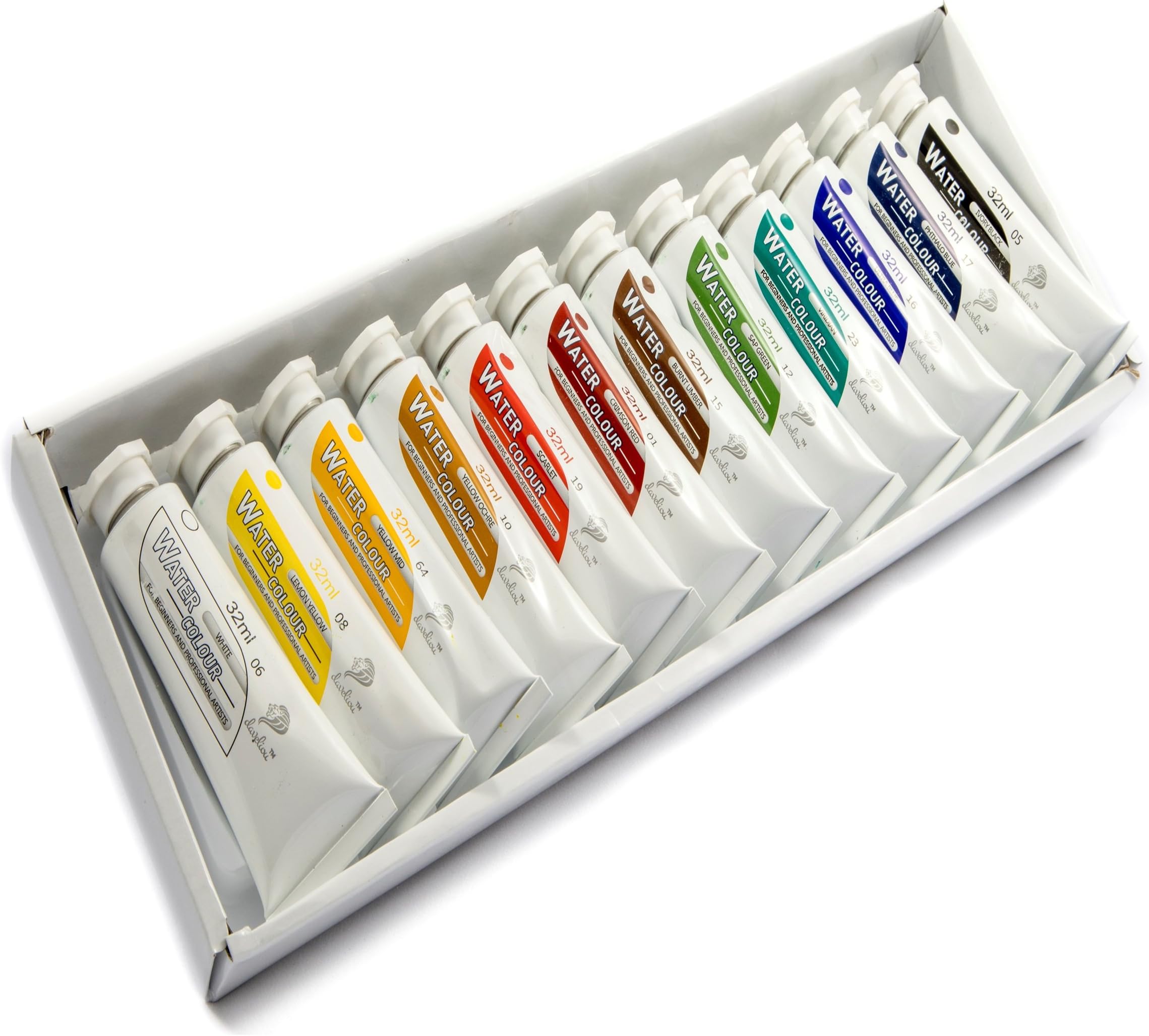 Daveliou Watercolour Paints Set – 32ml x 12 Paint Tubes – Non-Toxic Water Colour Painting Set for Beginners, Students & Artists