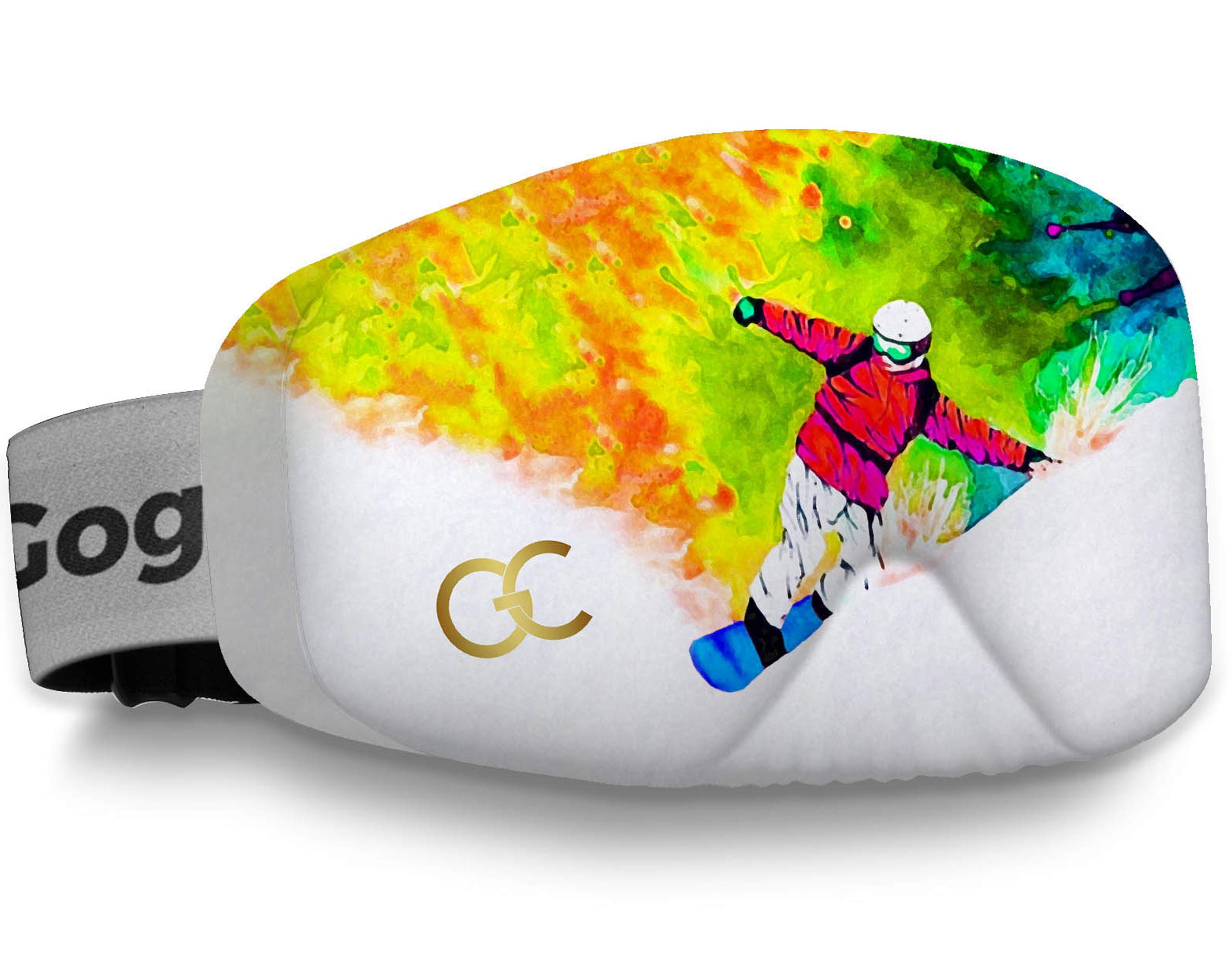 GogglesCover Ski Goggles Protective Cover, Protective Goggle Cover Portable, Ski Goggle Cover Sleeve Anti-Scratch, Ski Goggles Accessories, Ski Equipment, Watercolour Snowboard Design