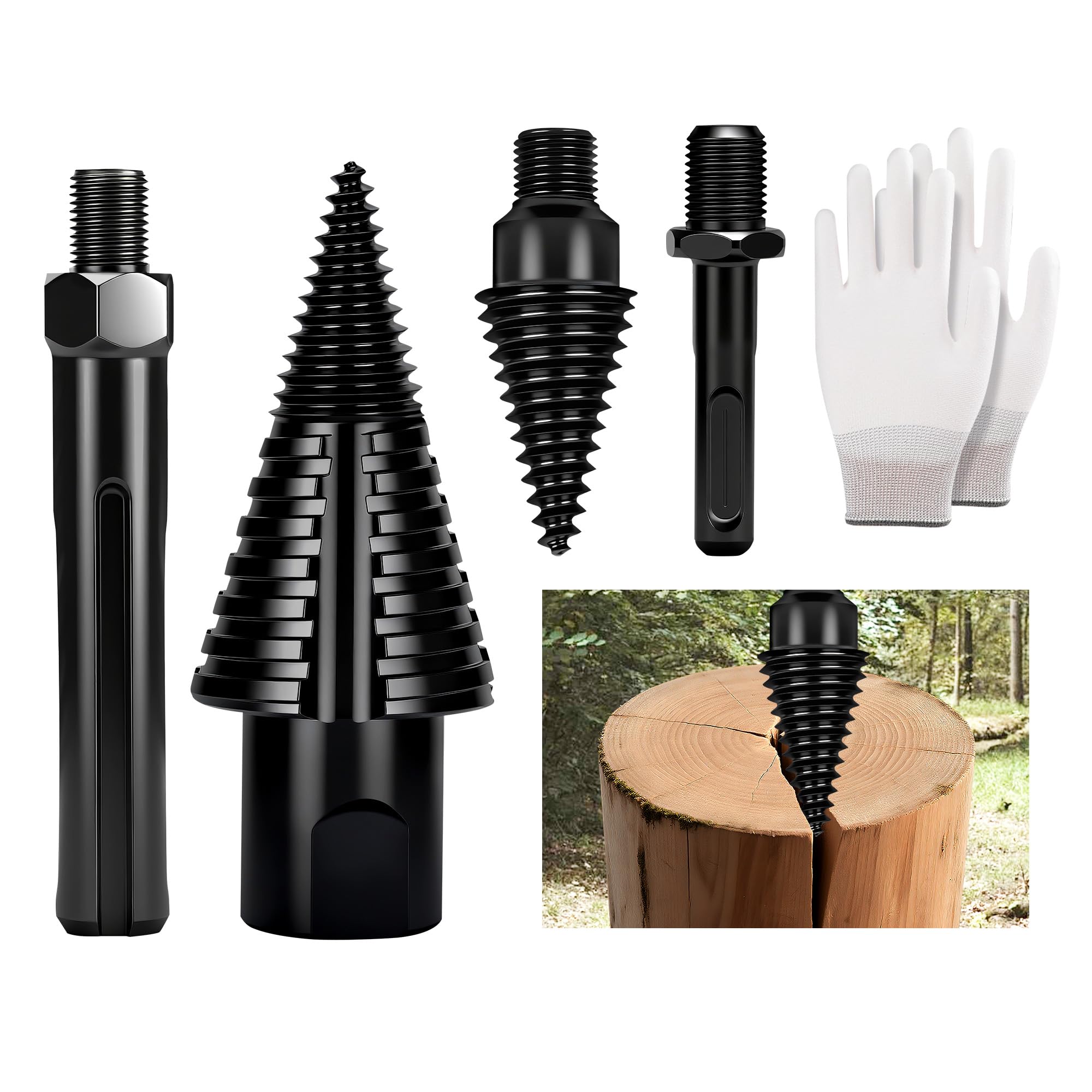 TOKCKYBL Premium Firewood Log Splitter Drill Bit Set with Detachable ...