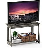 Furinno BEGINNING TV Stand, 2-Tier Entertainment Center with Open Shelf, TV Console for TV up to 36 Inch, for Living Room, Bedroom, French Oak