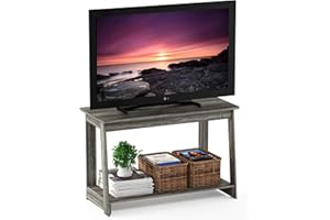 Furinno Beginning TV Stand, French Oak Grey, 15.59 x 35.04 x 21.65 inches