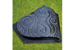 BETONEX Big Precast Concrete Molds Cement Heart Pathmaker Mold ABS 2mm - DIY Decorative Garden Cement Heart Stepping Stone Mold Paver Paving Walkway Pavement Casting Pathmaker Mold Concrete