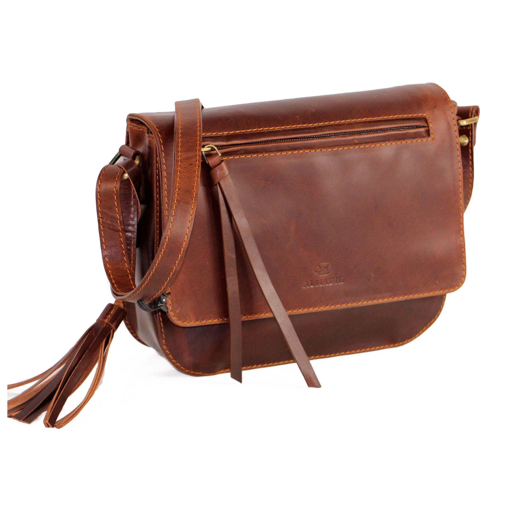 ALMADIH ® Elsa Women's Bag Made of Premium Cowhide Leather Brown Elegance - Leather Women's Shoulder Bag City Bag Leisure Bag Leather Handbag Business Bag Shopping Bag M36