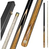 HomeSeason 57" Snooker Cue Stick 19oz 1/2 Jointed Pool Cue, 9.5mm Tip with Cue Case, Durable Ash Wood and Purplehear Wood Construction Billiards Cue