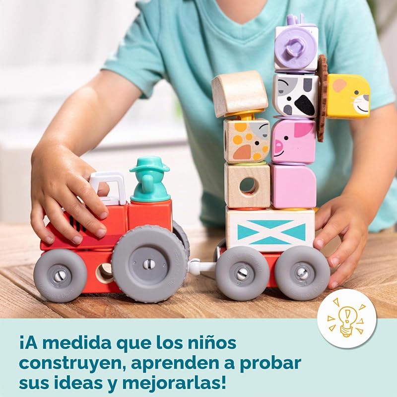 - Kit de Brincar da Quinta: Blocos de Construção de Animais de Brincar de Madeira para Crianças, 56 Peças - 6074894 - Brinquedos Infantis 2 anos + - Presente de Rapaz 2 anos + - Montessori - Certificados FSC